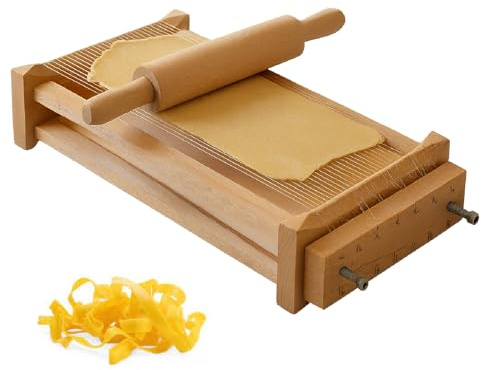 Crisalide ® - Guitare taille pâtes Comme dans les vieux temps, idéale pour Spaghetti Fettuccine Tagliatelle, pâtes faites maison, en bois, 45 x 22 x 8 cm