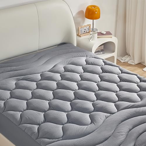 Matratzenauflage Matratzen Topper Matratzenschoner 3-ZONEN-Design,Spannbettlaken Rundumgummi, Topper, Schoner für Matratzen(200X200X38 cm, Grau)