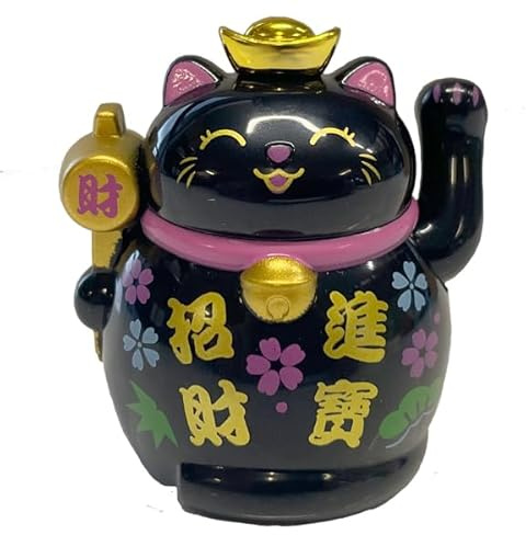 SolarCosa Solar-Wackelfigur Glückskatze (131178) Maneki Neko schwarz