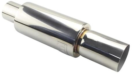 Auto Auspuff Endrohr Auto-Auspuffrohr-Schalldämpfer Universal-Edelstahl-Auspuffanlagen Rennschalldämpfer 5,1 Cm 6,3 Cm Bis 7,6 Cm Blau Silber Auto Endrohre (Farbe : Silver 51MM)