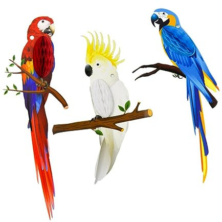 KOMBIUDA 3stücke Hawaiianische Hängedekorationen Aus Pappe Mit Motiven Von Papageienwaben Und Vogelwaben Für Partys Geburtstagsgeschenke Und Tropische Dekorationen