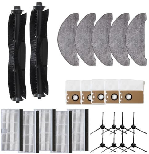 Mian Seitenbürste Filter Mop Pad Staubbeutel Kit Ersatzteil für Laresar für L6 Pro, für Ultenic für T10 Self Empty Robot Staubsauger Zubehör
