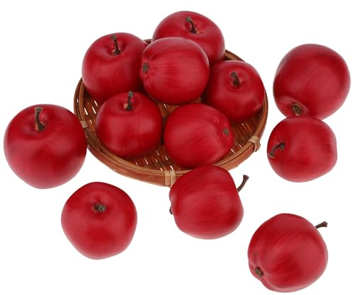Gresorth 15 Pièces Artificiel Sombre Rouge Pomme Décoration Faux Fruits Modèle Simulation Set Affichage Réaliste Légumes Ornement pour Mariage Vase Remplisseur