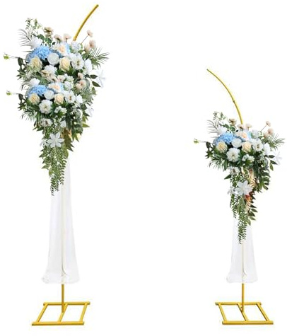 Set di sfondi in metallo con arco di nozze, decorazione per compleanni, feste, matrimoni, cerimonie (235 + 195 cm)