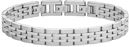 FOSSIL Herrenarmband aus Edelstahl oder Leder mit Faltverschluss
