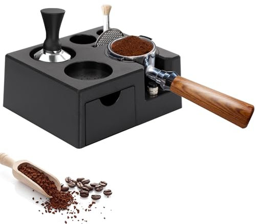 mumisuto Coffee Tamper Station 51-58mm, Stazione di Manomissione per Barista in ABS con Piedini Antiscivolo, Supporto per Tamper per Conservare l'Attrezzatura da Caffè, per Casa, Bar, Ristorante