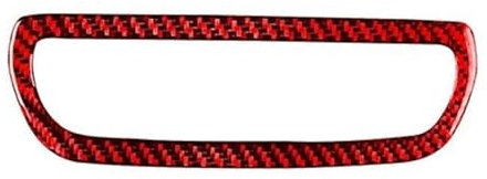 Auto-Mittelkonsolen-Armlehnenfolie Auto-Innenräume für Sitzheizung, Knopfrahmen, Verkleidungszubehör, Carbon-Look-Aufkleber für Smart Fortwo 451 für Coupe 2011–2015(Rot)