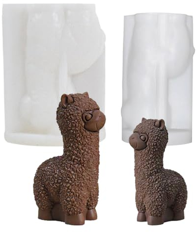 TheStriven 2 Stück 3D Silikonform Kerze Alpaka Kerzenform Alpaka Form Silikon Kerzenformen Zum Gießen DIY Silikonform Kerzen-Gießen Formen