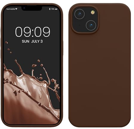 kwmobile Handyhülle für iPhone 14 Hülle, für iPhone 14 Case - Hülle Silikon - kabelloses Laden - Chocolate
