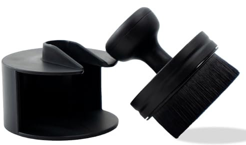 iwiio Tyre Dressing Applicator, Car Interior Cleaning Brush, Tire Shine Applicator Brush, Storage Stand Included for Detailing and Car Wash Kit, Black