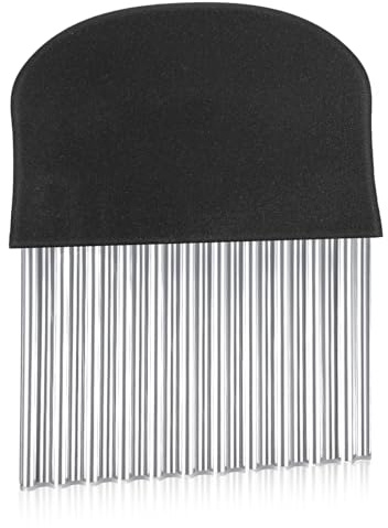 Nogeqi Edelstahl Wellenschneider Gemüse, Kartoffelschneider Riffelmesser, Pommes Schneider Wellenschnittmesser Obst Riffelschneider für Kartoffeln Karotten Gurken (Schwarz)