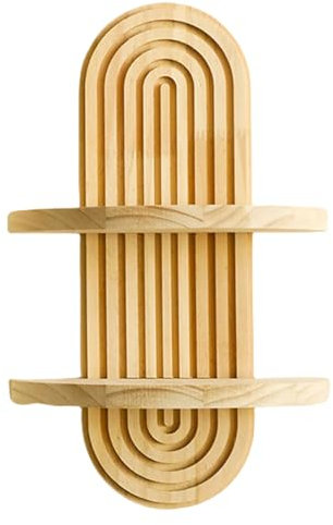 YiQinzcxg Estante de almacenamiento de pared arco iris mediados de siglo flotante de madera para habitación de los niños decoración del dormitorio