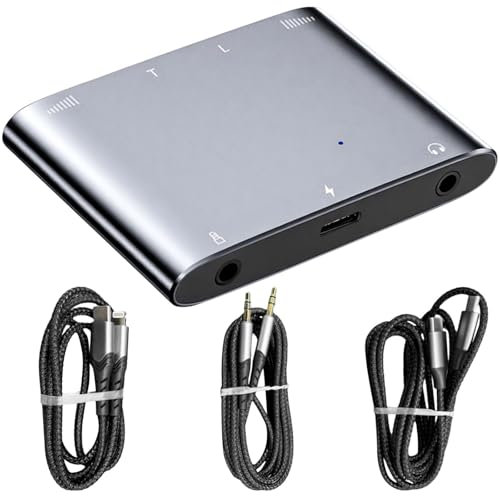 Audio Interface Adapter for Livestreaming, Dual Stereo Sound Card, Aluminum Alloy, 32Bit/384KHz High-Resolution for Live Singing and Recording