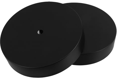 HEALEEP Base per Lampada da Tavolo in Ferro Nero 2 Pezzi Piastra Piatta Rotonda da 150mm, Design Elegante e Resistente per Uso su Comodini e Scrivanie