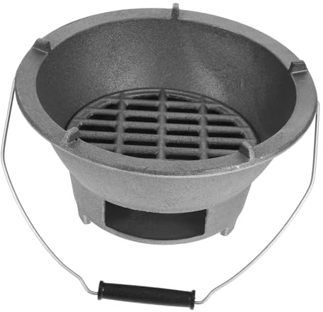 Milisten Barbecue Fonte Portable De Table Réchaud Multifonction Fonte Pour Camping Grill Japonais Pour Intérieur Et Extérieur Barbecue Compact Robuste Chauffage Et Grillade
