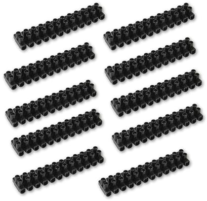 REV Lüsterklemmen SPARSET - 10x Dosenklemmen, 12-polig, 2,5-10mm², 450V, 57A, teilbar, schwarz