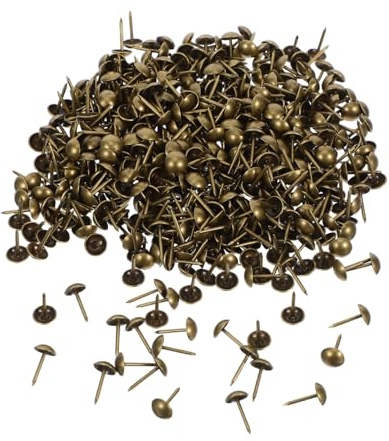 QUMIIRITY 500 Stück Goldene Polsternägel: Polsternägel – Antike Druckknöpfe – 13 Mm X 7 Mm, Zum Zeichnen, Für Bilder, Stühle, Teppichnägel, Nieten
