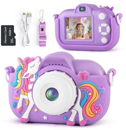 Kids Camera Toddler Toys for 3 4 5 6 7 8 Years Old Girls, 48MP HD Dual Lens Selfie Camera for Kids, 1080P HD Video Kids Digital Camera for Age 3-9 Christmas Birthday Gifts with 32G SD Card