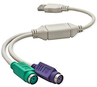 CAKEEYUM 1 Paquete de Cable Adaptador conversor de ratón y Teclado USB a Doble PS2 para computadora portátil PC Cable USB, convertidor, Adaptador, a PS/2, para computadora portátil