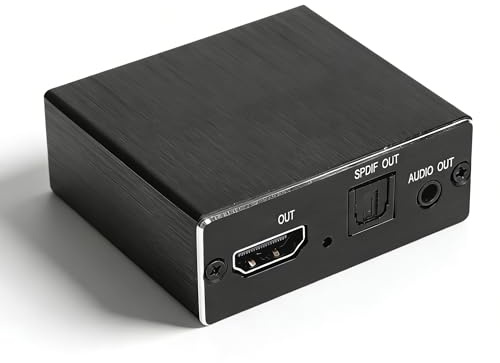 SENECESLI Splitter Estrattore Audio HDMI 4K, Adattatore Audio HDMI a S/PDIF Ottico e AUX da 3,5 Mm, Convertitore Audio 192KHz per Cuffie, Altoparlanti, Amplificatore