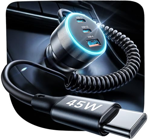 LISEN 4 in 1 Car Charger Fast Charge 12V Car USB Cigarette Lighter Adapter