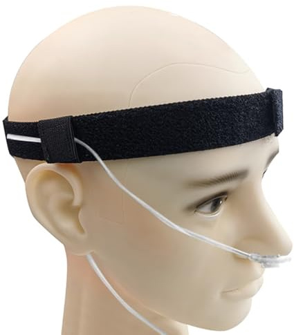 YYBFD Diadema para cánula Nasal de oxígeno Black Comfort, Protectores auditivos para Tubos de oxígeno, Diadema elástica para cánula de oxígeno para prevenir el Dolor de oído