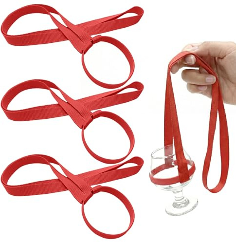 MYZWEL 3 Piezas Portavasos Colgante con Cinta para Festivales y Eventos, Soporte de Vasos para Conciertos y Fiestas, Cintas de Cuello 15mm x 900mm, Negro, Naranja y Amarillo