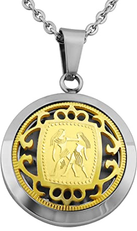 Hanessa Sternzeichen Halskette in Silber – Edelstahl Kette mit Anhänger & Gravur – Personalisierter Schmuck für Damen & Herren, 50-60 cm – 12 Sternzeichen zur Auswahl