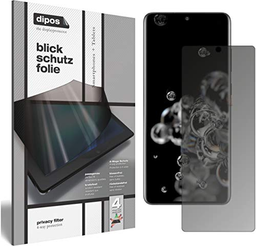 dipos I Blickschutzfolie matt kompatibel mit Samsung Galaxy S20 Ultra Sichtschutz-Folie Display-Schutzfolie Privacy-Filter (bewusst Kleiner als das Glas, da Dieses gewölbt ist)
