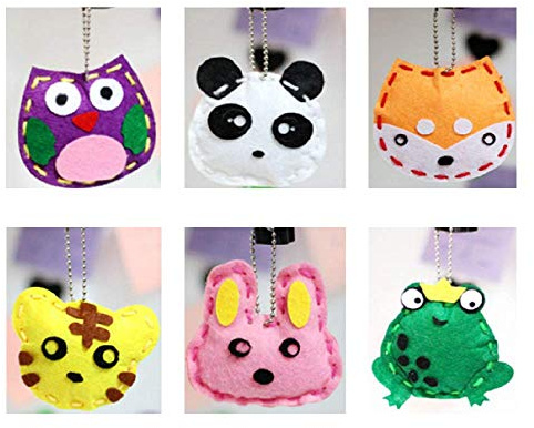 Adam Victor Kids DIY- First Sewing Kit for Kids, Learn to Sew DIY Craft Kits, Lovely Animals Style- Frog, Owl, Fox, Rabbit, Panda and Tiger, Ages 12+