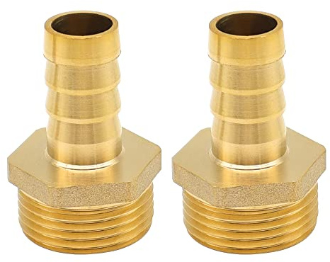 YDHfdc 2 st Barb Connector Brass Hulling Connector Koppling Entrunk Slang G3/4x14mm för vatten-, bränsle- och luftrör
