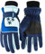 Kinder Winter Skihandschuhe Wasserdicht Snowboard Handschuhe Anti-Rutsch Plüsch Gefüttert Warm Thermo-Handschuhe für Mädchen Jungen 7-15 Jahre alt (Blau)