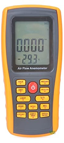 Medidores de viento Tacómetro de anemómetro LCD digital con medición de velocidad de viento USB GM8902 Tester de flujo de aire Medidor de temperatura del aire Mida con precisión la velocidad del vient