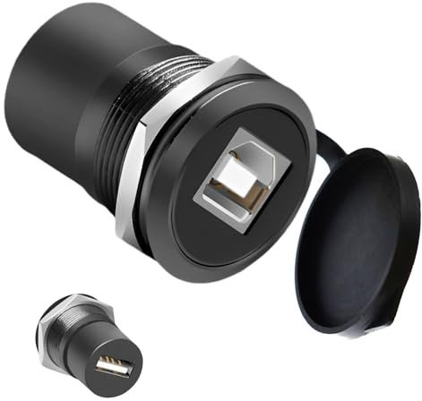 YiKaiEn Adaptateur de montage sur panneau USB B vers A – Connecteur femelle USB 2.0 sans soudure, filetage fixe USB type B vers A, conversion pour imprimantes et scanners