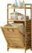 HEYOUTH Cesto portabiancheria in bambù 2 scomparti,Scaffale Portabiancheria, Mobiletto da Bagno in bambù,con Sacchi Rimovibili,per camera da letto, bagno o lavanderia, 95 x 40 x 30 cm