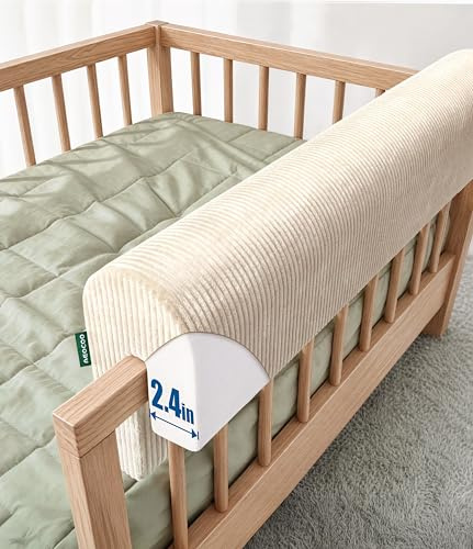 AEOCOO Bettkantenschutz für Kinderbetten 90 cm – weiche Memory-Schaum Bettumrandung, Rausfallschutz & Stoßschutz, geruchsarm, Abnehmbarer waschbarer Bezug