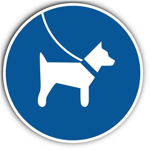 Hunde anleinen, Gebotszeichen - in Anlehnung an DIN EN ISO 7010 / ASR A1.3 - Aufkleber: Ø 30 cm, 1 Stück