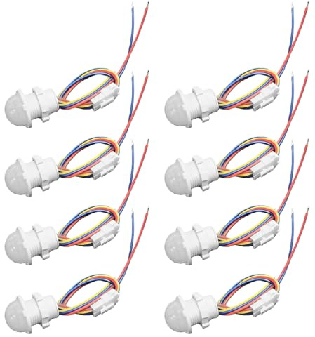 WIYETY 8 unidades de mini movimiento: interruptor PIR con sensor de infrarrojos, sensor de movimiento, control de luz, detector de movimiento, interruptor de control para control de luz automatizado