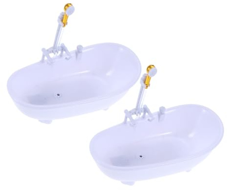 Beaupretty 2pcs White Electric Water Spraying Doll Bathtub with Sprayer for Bathing Pool Portable Plastic Doll Shower Pool Without Batteries