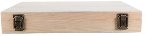 OFFSCH Caja de madera sin pintar - Organizador rectangular de madera con tapa abatible - Caja de almacenamiento para joyas, pulseras, pequeños materiales de manualidades, ideal para el hogar, la