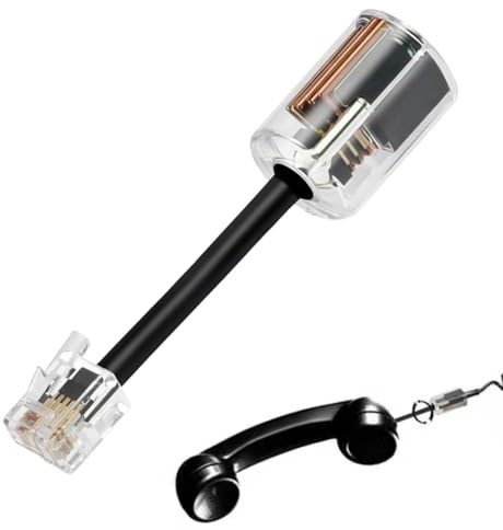 Yowfond 1 cable telefónico desenredador giratorio 360 grados antienredos RJ9 4P4C cable de auriculares para teléfono fijo y de escritorio