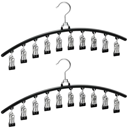 2 Pack Trouser Hangers with Clips, Leggings Hanger Organizer, Scarf Hanger