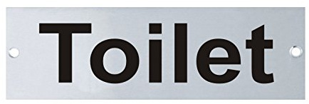 TOILET Sign Rectangular in Satin Stainless Steel from EUROART