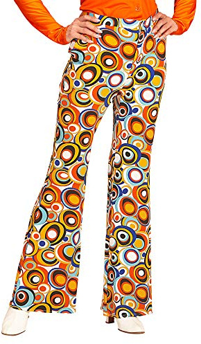 W WIDMANN MILANO Party Fashion - Damen Schlaghose 70er Jahre, bunter Retro Look im Vintage Stil, für Karneval, Festival