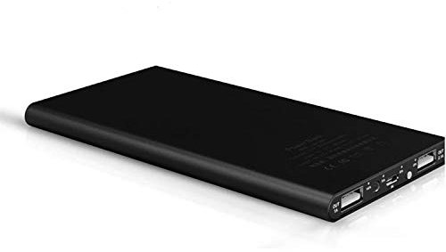 Batterie Externe Plate pour Motorola Moto e5 Play Smartphone Tablette Chargeur Universel Power Bank 6000mAh 2 Port USB (Noir)