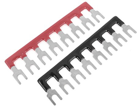 Aexit 2 in 1 400V 10A 8 Positions Red Black Pre Insulated Terminal Barrier Strip (f335079ebbf1effe321c81bc64fdc98e)