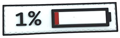 1% Aufgeladene Leere Batterie PVC Airsoft Paintball Klett Emblem Abzeichen Patch