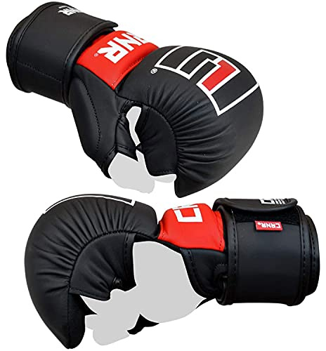 Combat Corner MMA Spar Gloves for Men and Women - MMA, Kickboxing, Muay Thai Sparring Training Gloves | Black