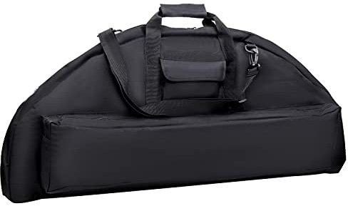 Jaegvida Große Kapazität Jagd Bogen Tasche mit Pfeil Tasche Weiches Bogenetui (Schwarz, S)