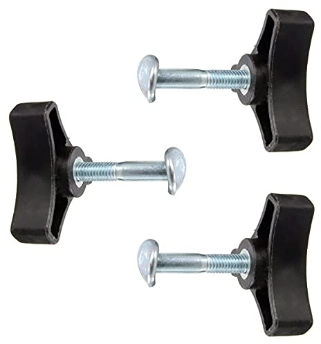 3 Pcs Lawnmower Wing Nut Screw Bolt Triple Angle Handle Knob Nut Screw Bolt Replacement Parts for Lawnmowers Power Equipment Part